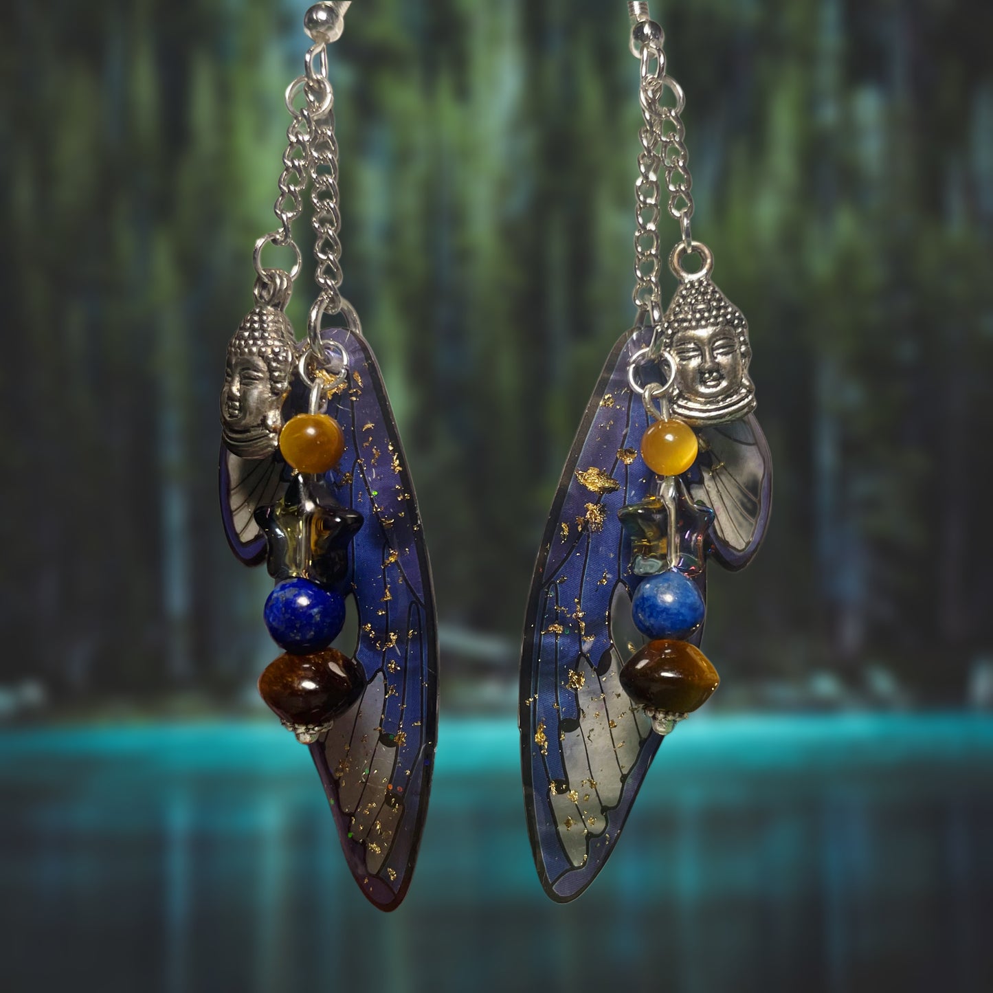 Indigo Fairy Wing Earrings